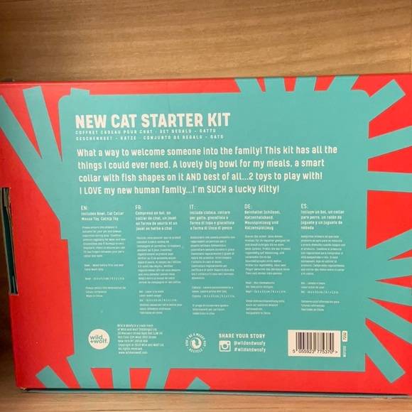 EAT SLEEP PURR REPEAT-new cat starter kit-“FEED ME MEOW” bowl, collar, 2 toys - Picture 7 of 8